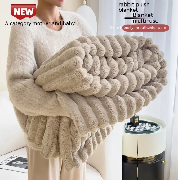Soft Bubble Velvet Throw Blanket – Cozy Lightweight Blanket for Sleep & Relaxation