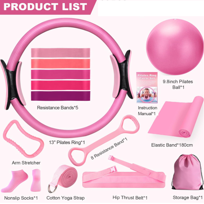 13-Piece Yoga & Pilates Set – Complete Home Fitness & Flexibility Kit