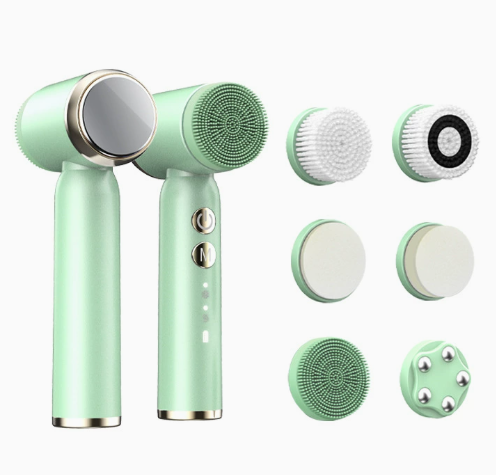 6-in-1 Ultrasonic Face Cleansing Brush – Deep Clean, Glow & Skin Renewal