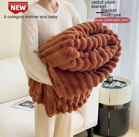 Soft Bubble Velvet Throw Blanket – Cozy Lightweight Blanket for Sleep & Relaxation